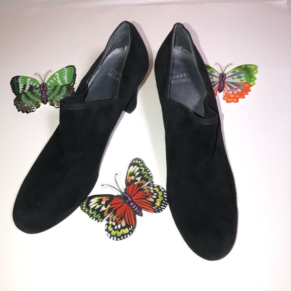 Stuart Weitzman Black Suede Ankle Booties Size 8 - Picture 1 of 16
